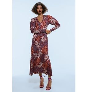 ZARA, FLORAL JACQUARD KNIT DRESS, sz S, NWT
